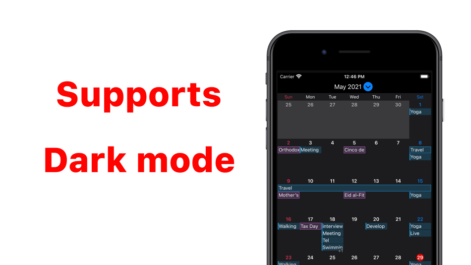 #4. Simple Calendar: Widget Cal (iOS) Podle: Heart Relay Inc.