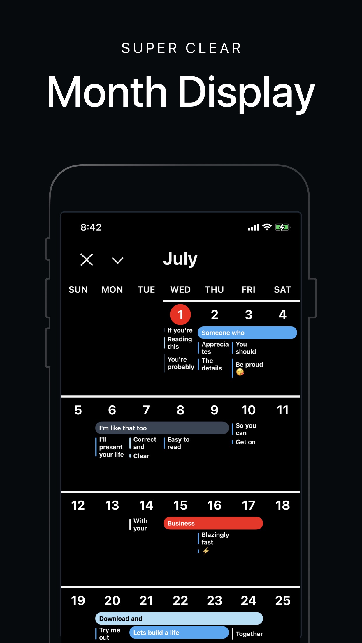 Screenshot do app Vantage Calendar