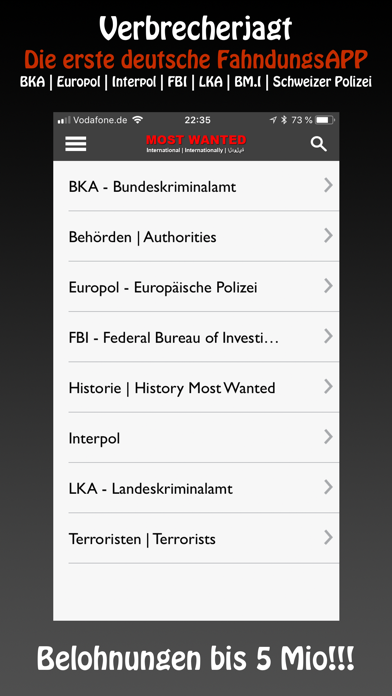 Most Wanted App screenshot1