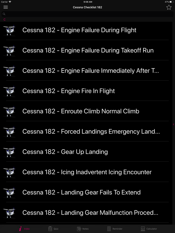 Cessna 182 Preflight Checklist iPad screenshot