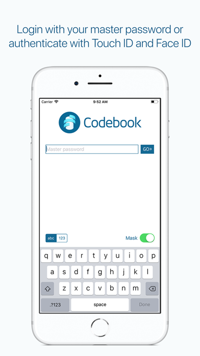 Screenshot #1 pour Codebook Password Manager