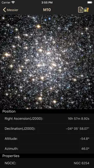 Capture d'écran de Astronomie Observer sur iPhone 8