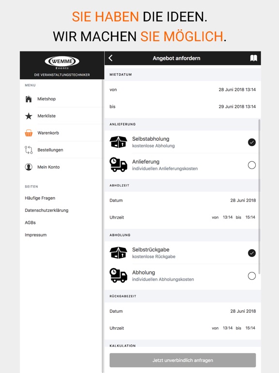 Screenshot #5 pour Mietshop WEMME Events