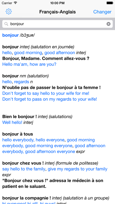 Screenshot #1 pour Dictionnaire Français–Anglais