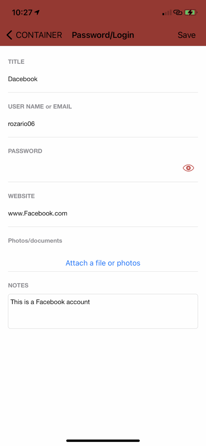 Save Passwords - Encrypted