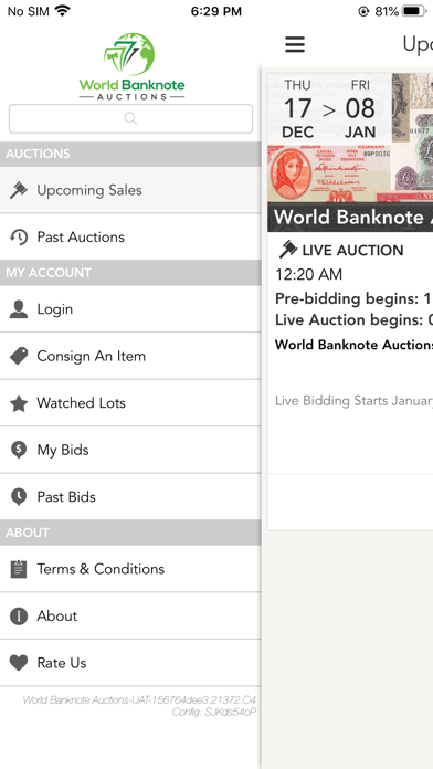 World Banknote Auctions Screenshot