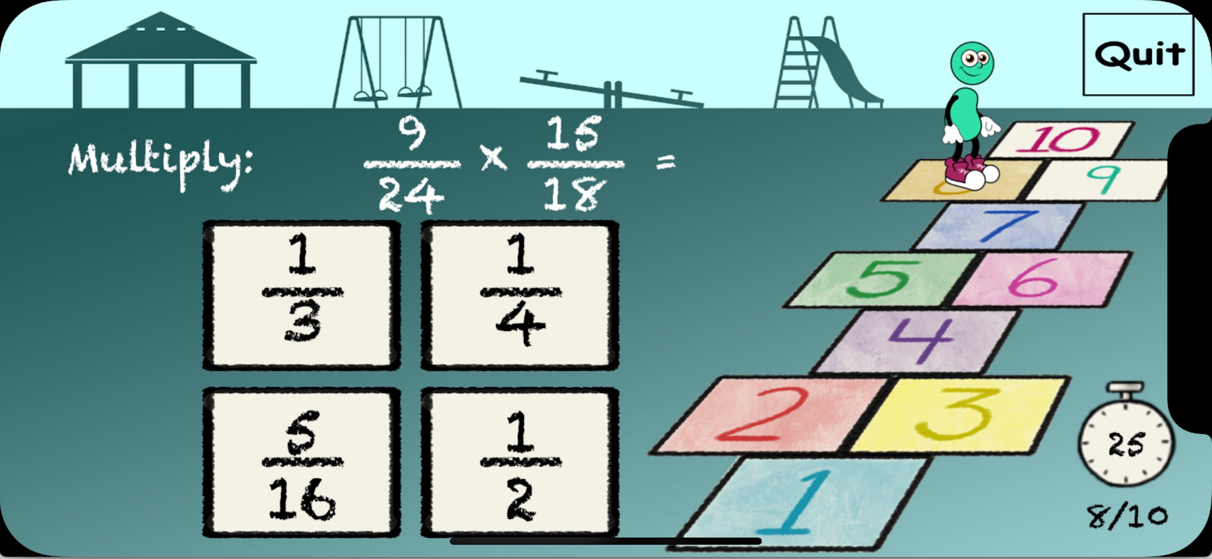 Hopscotch - Multiply Fractions screenshot 4