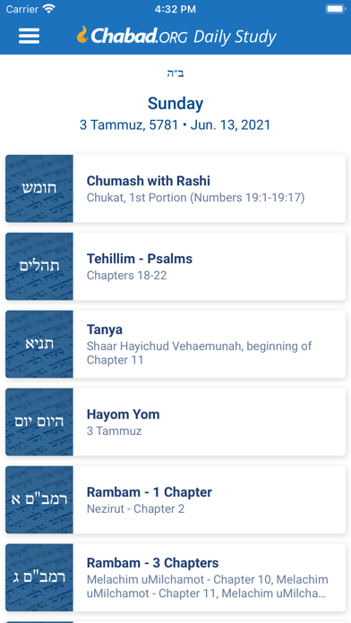 Chabad.org Daily Torah Studyのおすすめ画像1