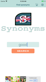 Synonyms - English dictionary screenshot