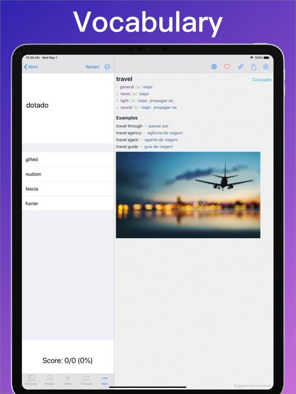 Portuguese Translator + iPad screenshot 6 - Education app