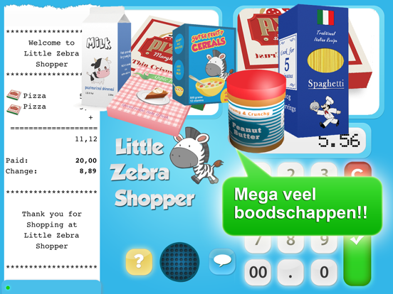 Little Zebra Shopper Gold iPad app afbeelding 1