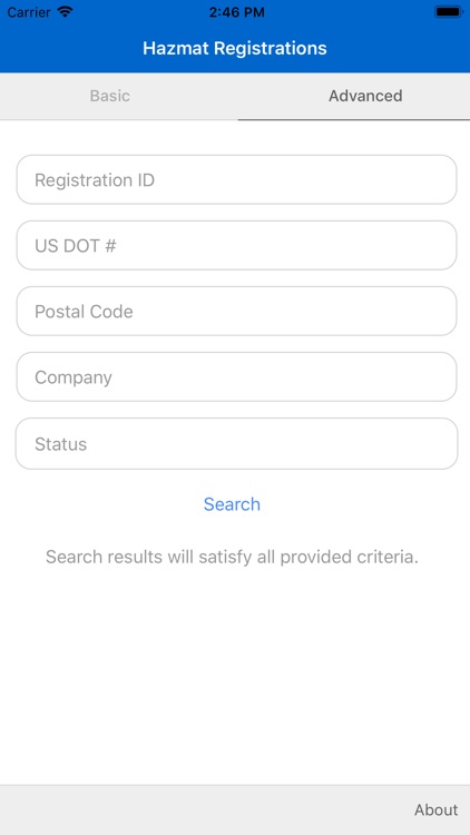Hazmat Registration Search