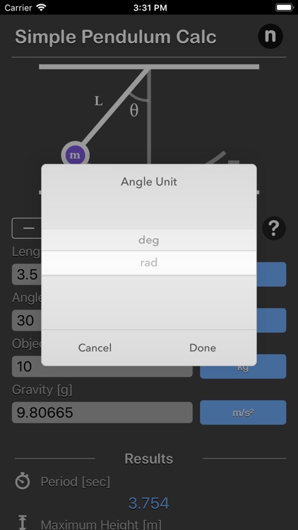 Simple Pendulum Calculator