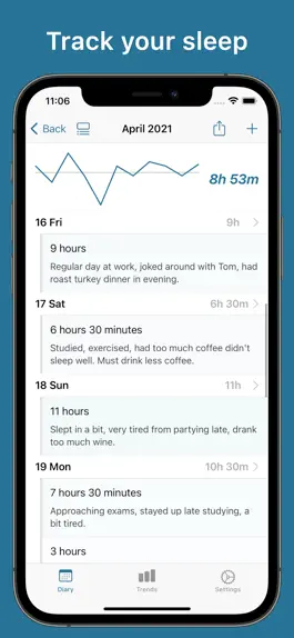 Game screenshot Sleep Track: Log Journal Diary mod apk
