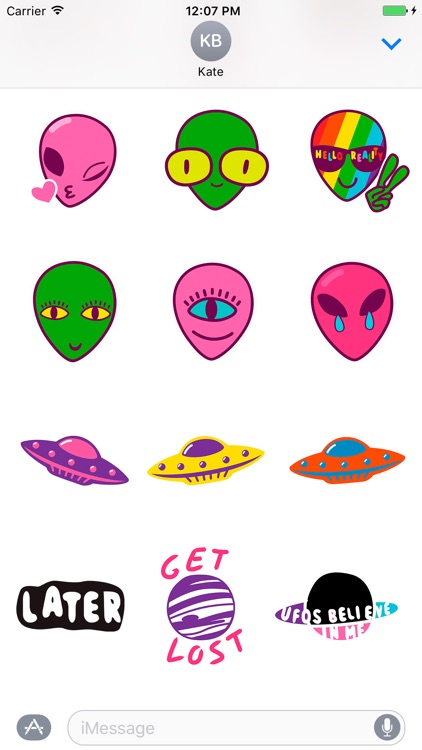 Alien Emoji and UFO Stickers