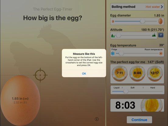 The perfect Egg timer iPad screenshot 4 - Food & Drink app
