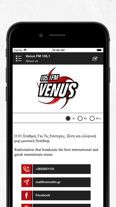 Venus FM 105.1 Screenshot