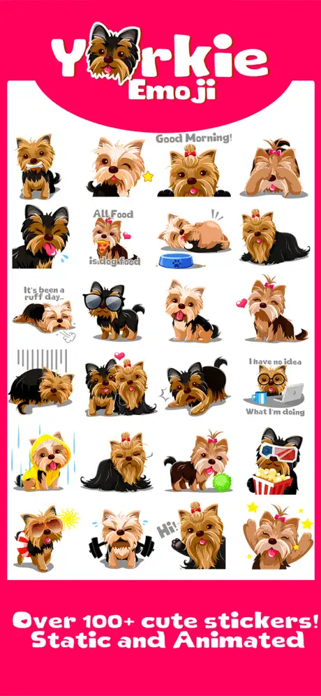 Yorkie Dog Emoji Stickers
