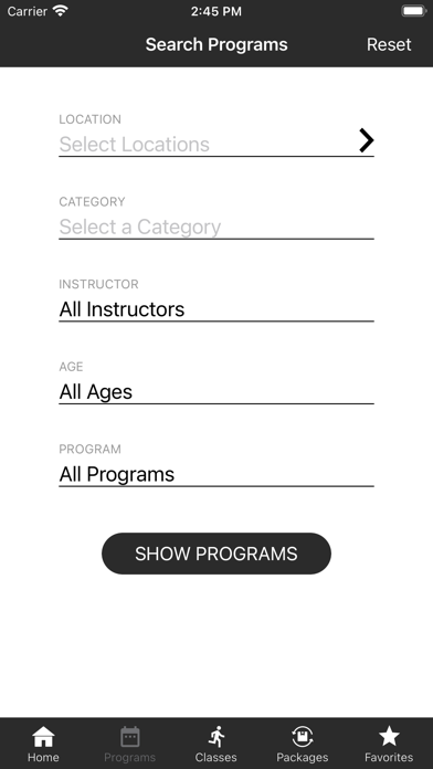 The Club for Fitness App Screenshot