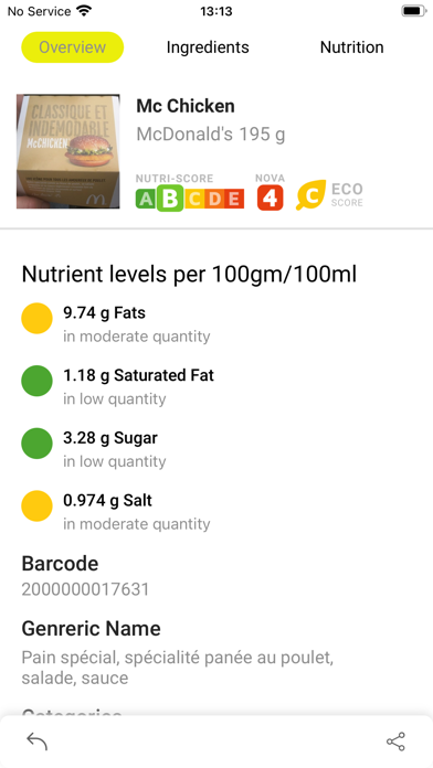 Food Scanner - Barcode Screenshot
