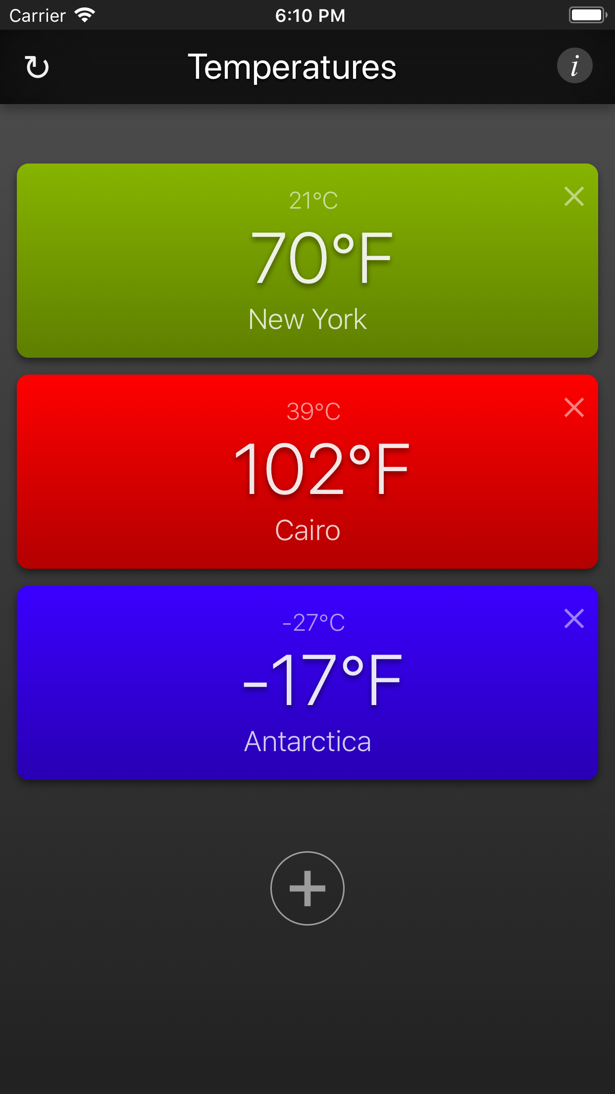 Temperatures App