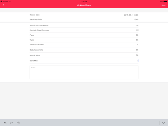 XFat - fat & weight tracker iPad screenshot
