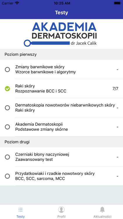 Testy Akademia Dermatoskopii