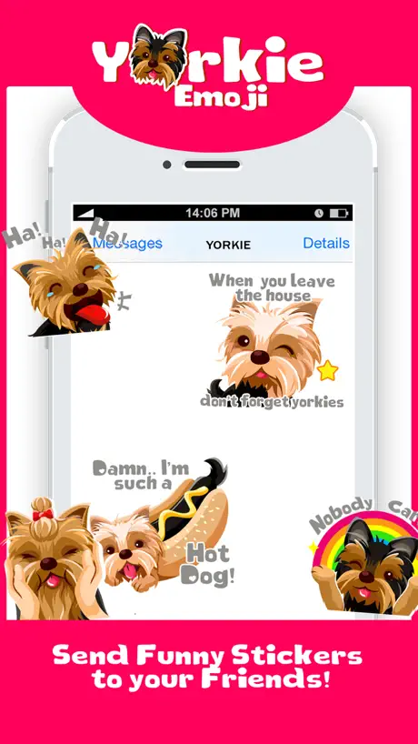 Yorkie Dog Emoji Stickers