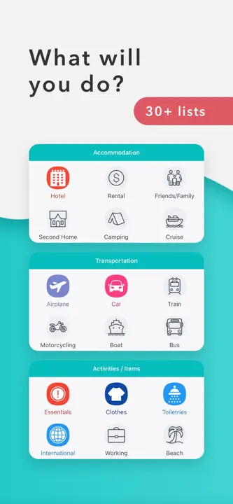Packr Travel Packing List: Screenshot 2 von 5
