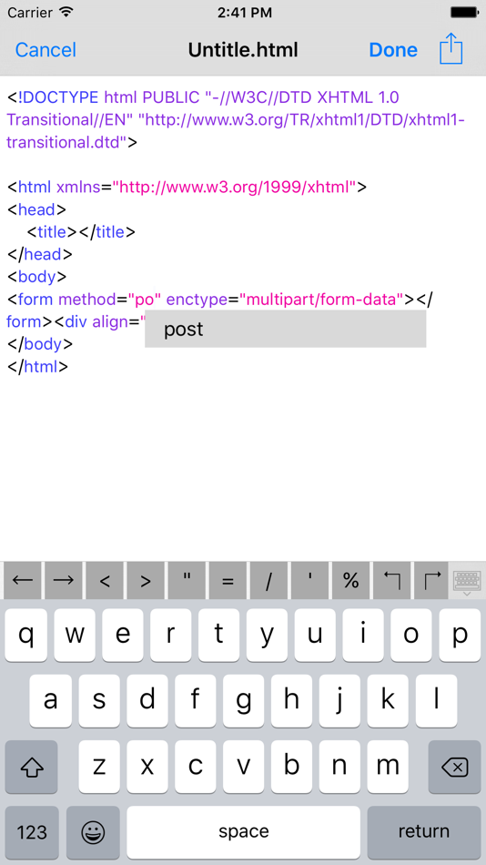 HTML & HTML5 Editor - 1.4.0 - (iOS)