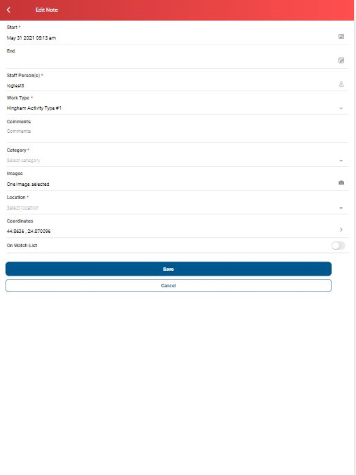 Online Mooring Activity Log
