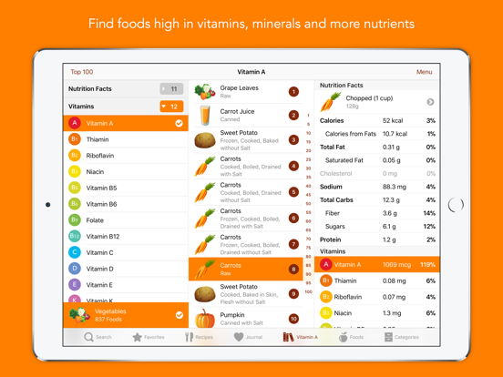 Nutrients - Nutrition Facts iPad app afbeelding 5