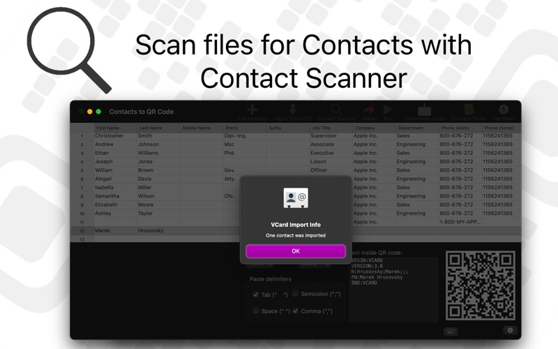 Screenshot #2 pour Contacts to QR Codes Pro