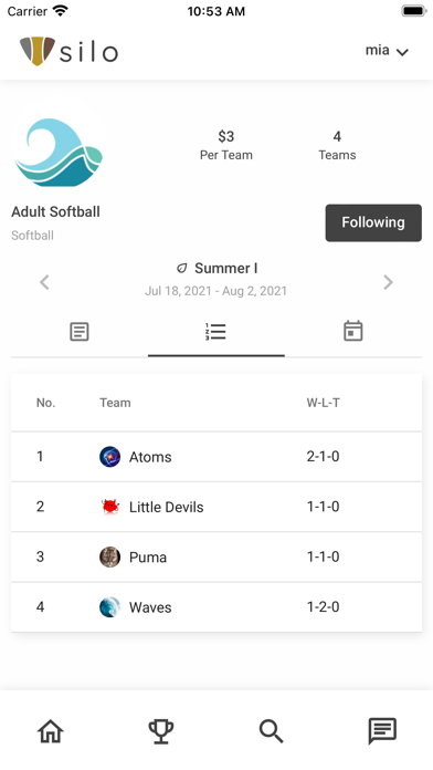 Silo - League Community App Screenshot