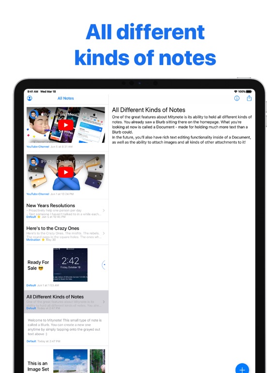 notetaking database | mitynote iPad screenshot 2 - Productivity app