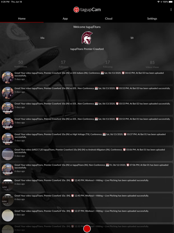 tagupCam iPad screenshot 6 - Sports app