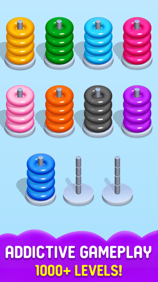 #4. Color Hoop Stack - Sort ring (iOS) Podle: Mrudul Babariya