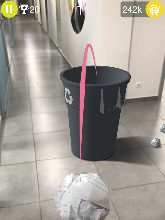 Screenshot #1 for Paper Bin AR - throw paper
