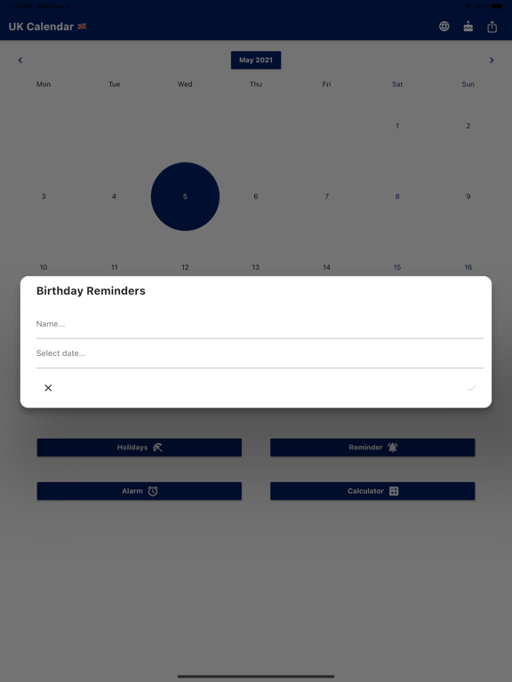 United Kingdom Calendar 2024 iPad screenshot 8 - Productivity app