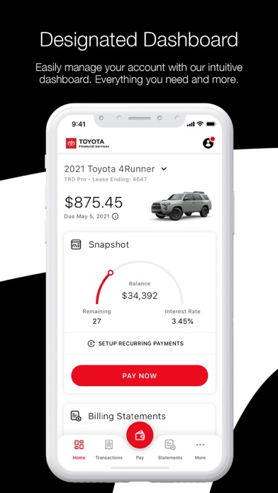 Toyota Financial Services Screenshot