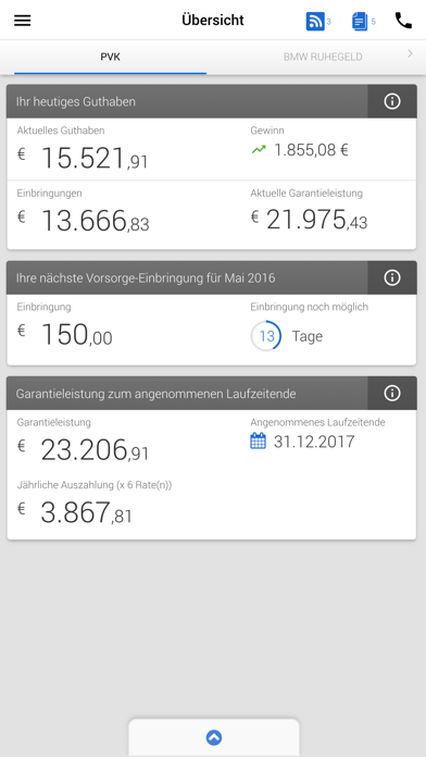 BMW Altersvorsorge Screenshot