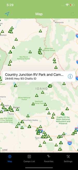 Idaho – Camping & RV spots