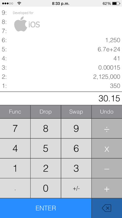 RPN Stack Calculator iPhone screenshot 1 - Utilities app