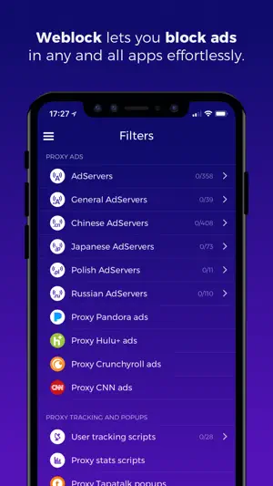 Weblock: adblock & proxy screenshot 1