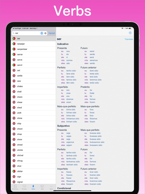 Portuguese Dictionary + © iPad screenshot 4 - Travel app