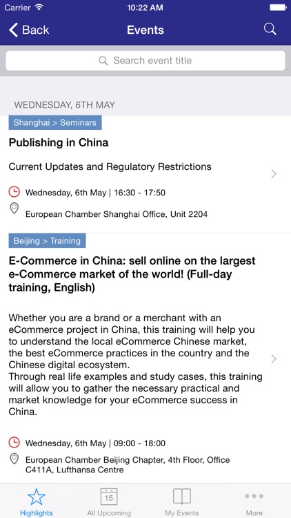 European Chamber China Events