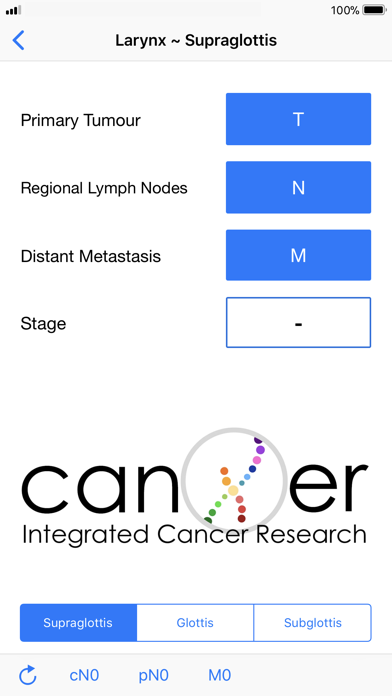 TNM Cancer Staging Calculator Screenshot