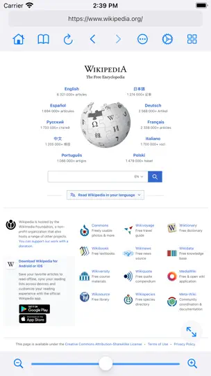 Capture d'écran de Desktop Browser • Zoomable sur iPhone 1