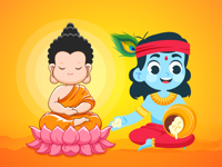 Buddha And Krishna Stickers