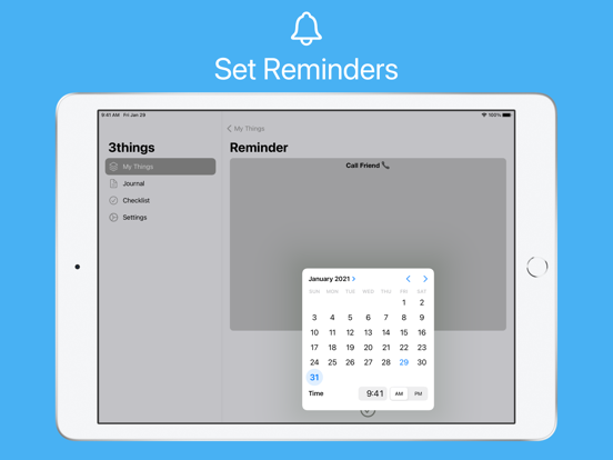 3things - Track Things iPad screenshot 2 - Productivity app